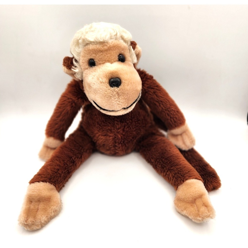 Wallace Berrie Cuddle Ups Mr Chimps Monkey Plush Brown Vintage 1980 Scarce